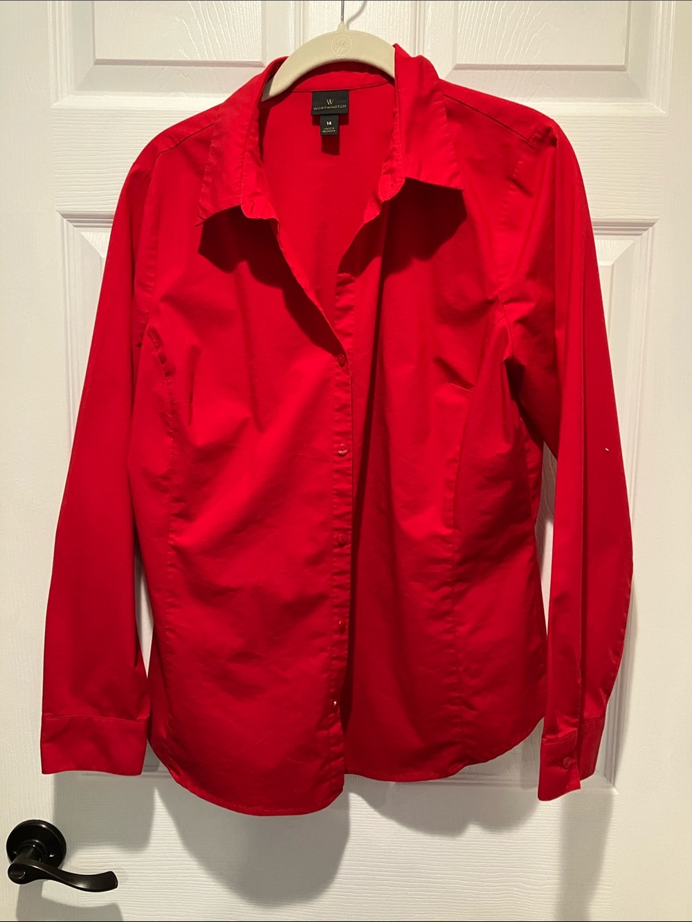 Worthington Red Women's Blouse with Branded Neck Tag